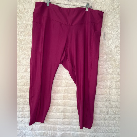 Old Navy Pants - Old Navy - Ribbed Leggings - Mauve 3X - Powersoft - 7/8 Ankle